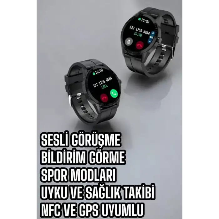 AsilTech Akıllı Saat Sesli Görüşme Bluetooth Bağlantılı 3 Kordonlu