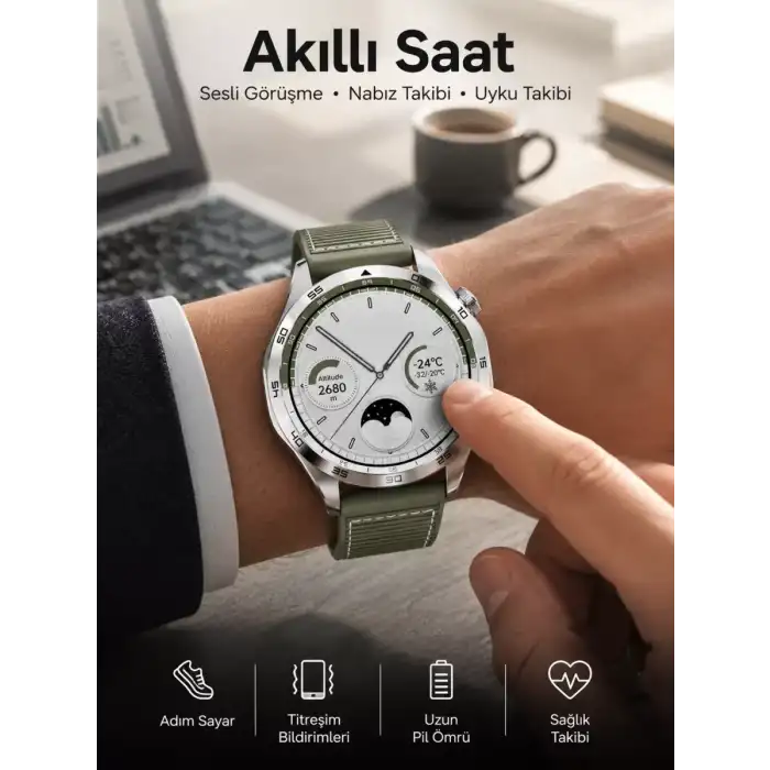 AsilTech Akıllı Saat Sesli Görüşme Uyku ve Sağlık Takibi NFC Uyumlu