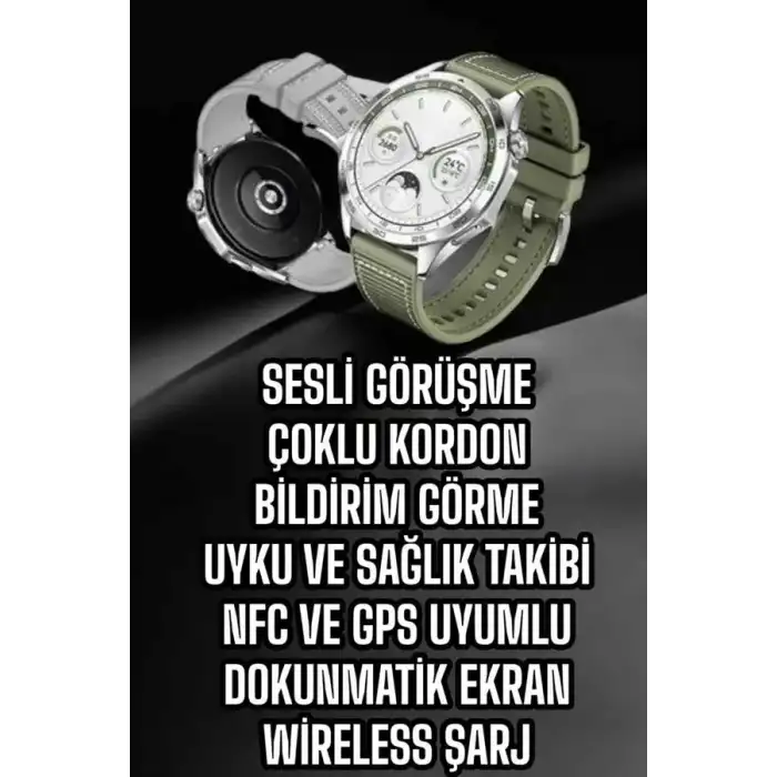 AsilTech Akıllı Saat Sesli Görüşme Uyku ve Sağlık Takibi NFC Uyumlu