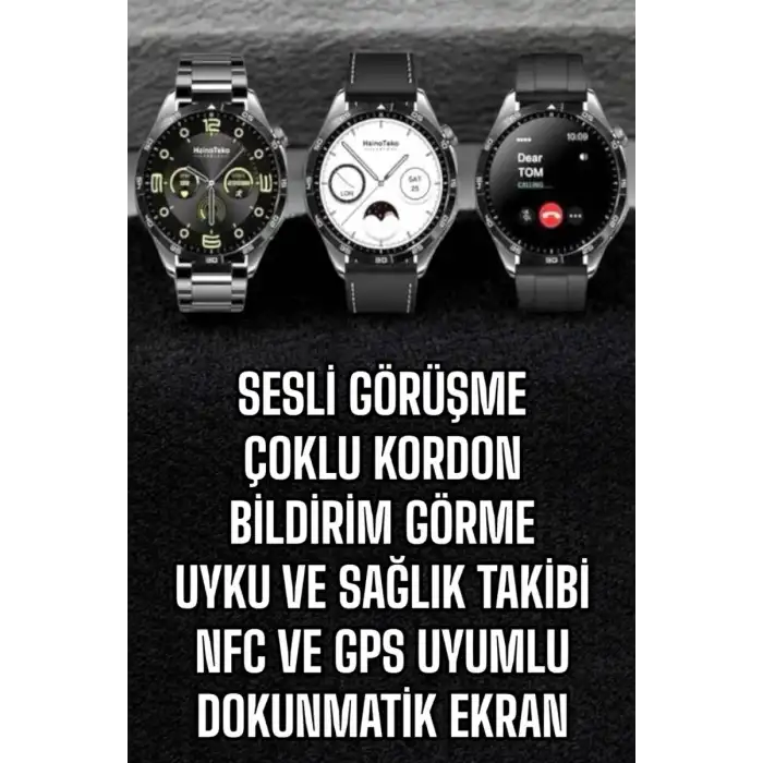 AsilTech Akıllı Saat Titreşimli Amoled Ekran Uyku ve Sağlık Takibi Sesli Görüşme