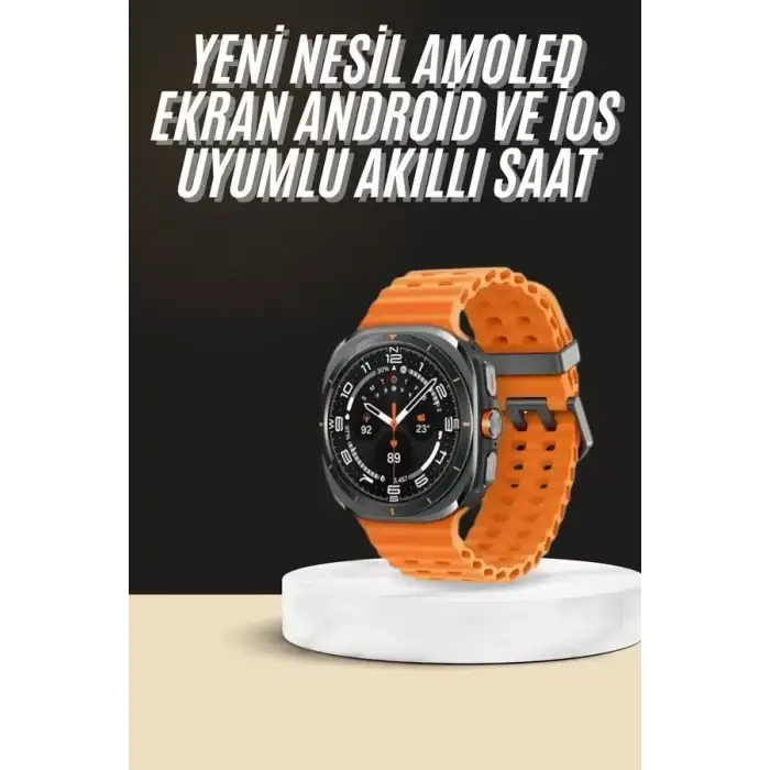 AsilTech Akıllı Saat Unısex Zarif Görünümlü Titanyum Kasa Amoled Ekran Müzik Dinleme