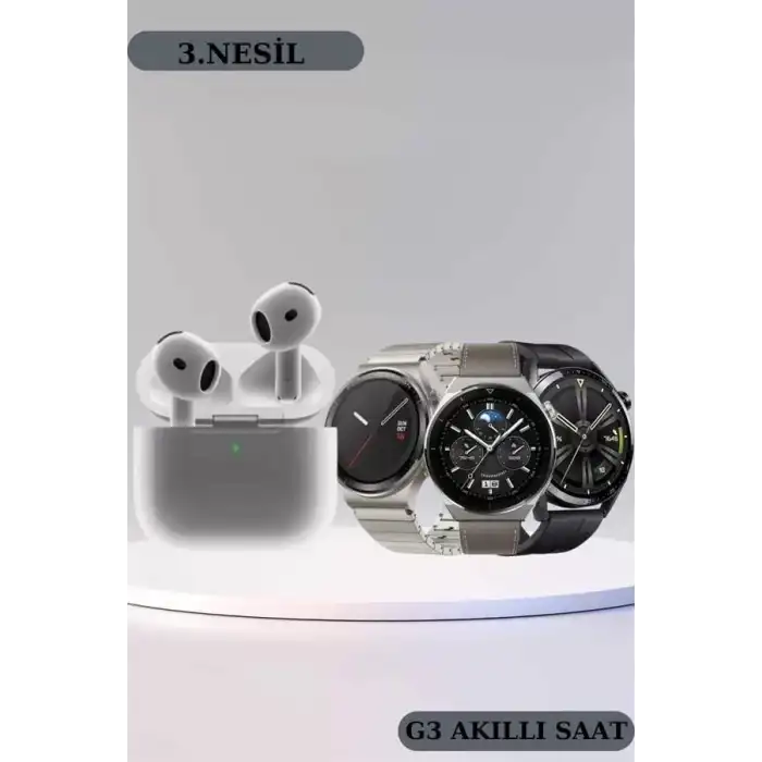 AsilTech Akıllı Saat ve Kulaklık Seti Bildirim Görme Arama Cevaplama ANC Özelliği