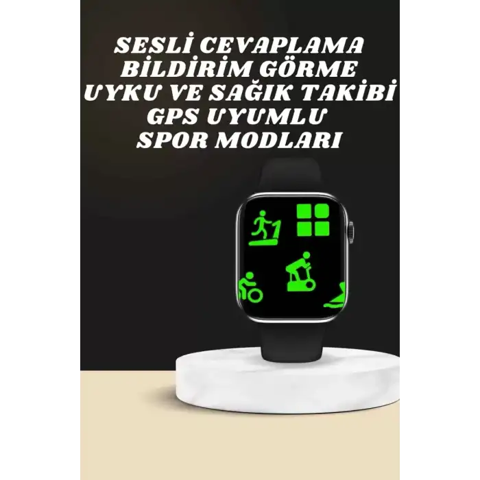 AsilTech Akıllı Saat Wireless Şarj Yüksek Çözünürlüklü Müzik Dinleme Sesli Cevaplama