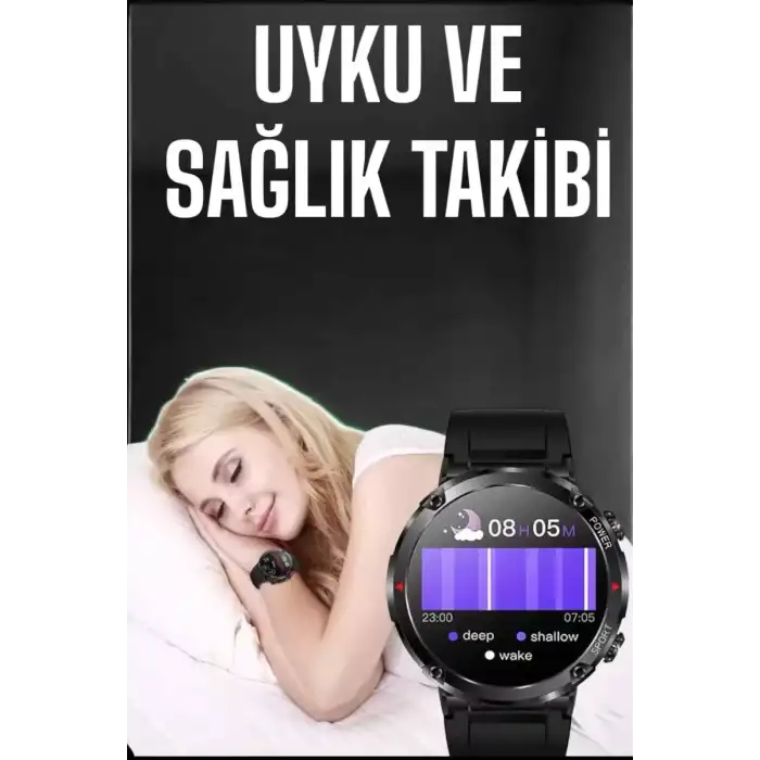 AsilTech Akıllı Saat Yeni Nesil Bluetooth Bağlantılı Uyku ve Sağlık Takibi NFC ve GPS