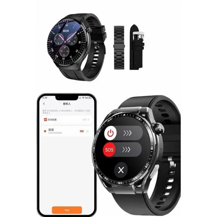 AsilTech Akıllı Saat Yeni Nesil Üç Kordonlu Nabız Ölçer Çağrı Cevaplama