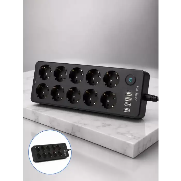 AsilTech Akım Korumalı 10lu Çoklu Priz USB-A ve Type-C Şarj Çıkışlı