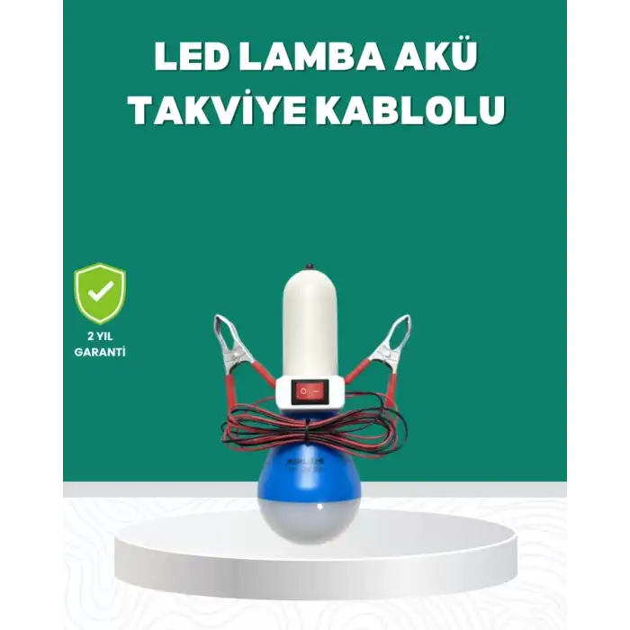 AsilTech Aküden Çalışan 12V LED Ampul Taşınabilir Kullanım
