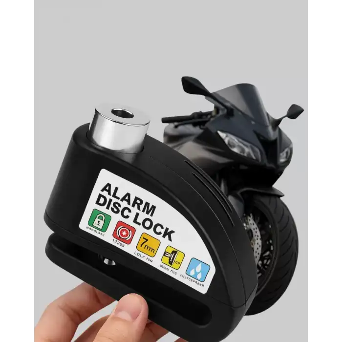 AsilTech Alarm Sensörlü Disk Kilidi Motosiklet Scooter Bisiklet Güvenlik Yeni Nesil