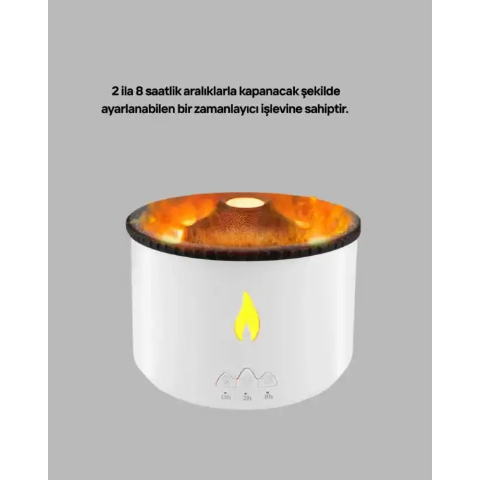 AsilTech Alev Efektli Buhar Makinesi – Aromaterapi, Nemlendirme ve Işık Modlu Tasarım Yeni Nesil