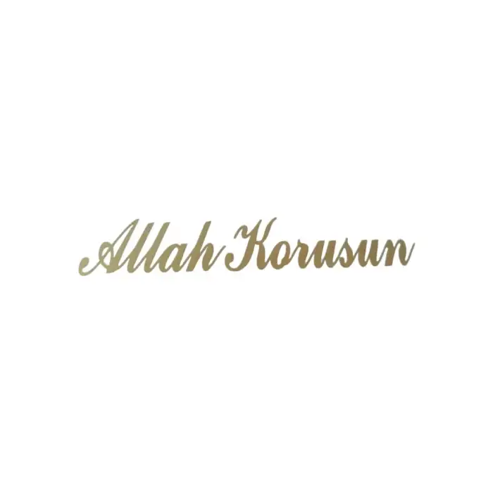 AsilTech Allah Korusun Yazılı Oto Sticker Gold 14x3cm