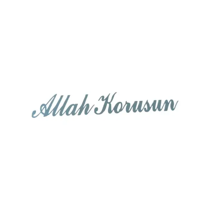 AsilTech Allah Korusun Yazılı Oto Sticker Gri 14x3cm