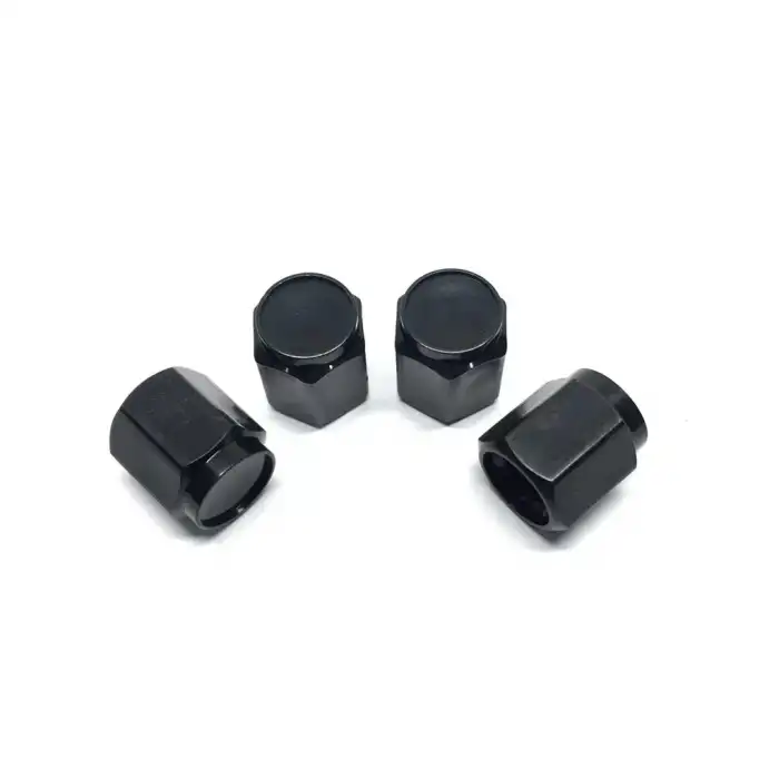 AsilTech Altıgen Sibop Kapağı 4lü Parlak Siyah