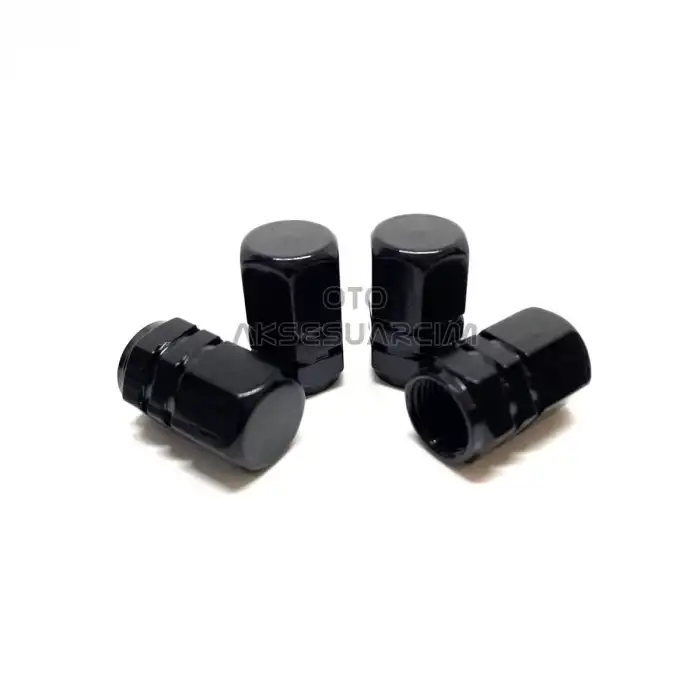 AsilTech Alüminyum Altıgen Sibop Kapağı 4lü Siyah