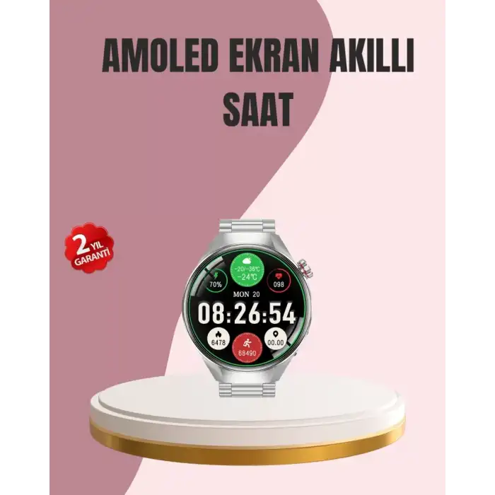 AsilTech AMOLED Akıllı Saat Gelişmiş Sensörlü – Kadın Sağlığı ve Hatırlatma Özellikli