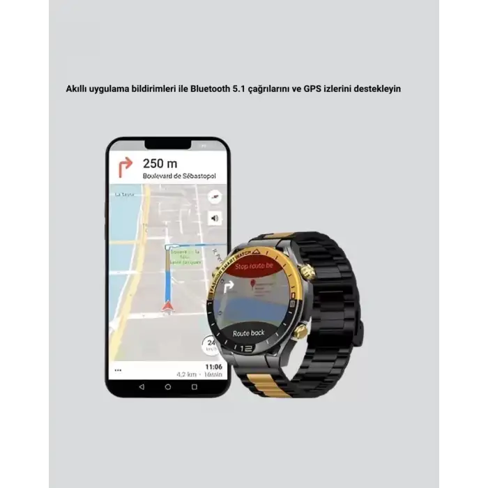 AsilTech Amoled Ekran Akıllı Saat Bluetooth 5.1 Çağrı Destekli 3 Bileklikli