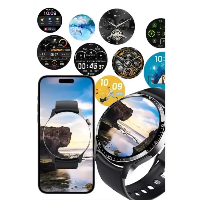 AsilTech Amoled Ekran Metal Deri Silikon Kordonlu Uyku ve Sağlık Takibi