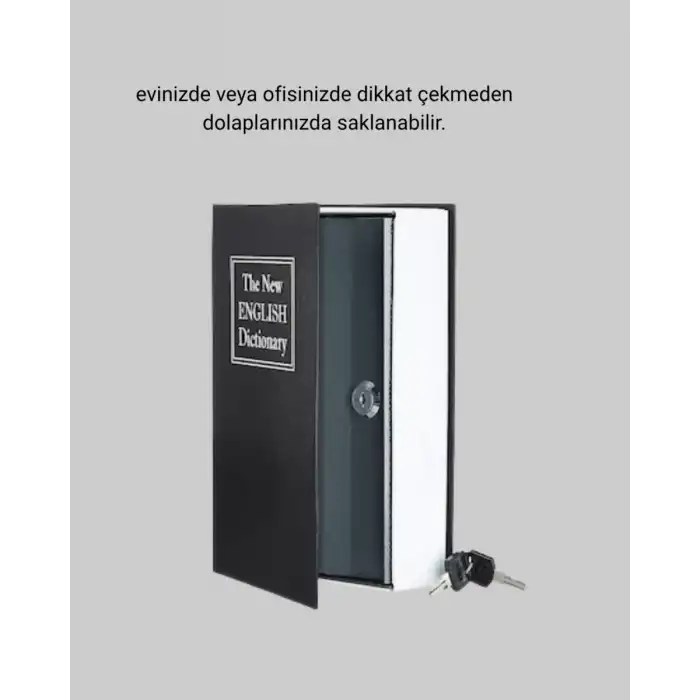 AsilTech Anahtarlı Gizli Kitap Kasa – Metal İç Yapı, Kamuflajlı Sözlük Tasarım
