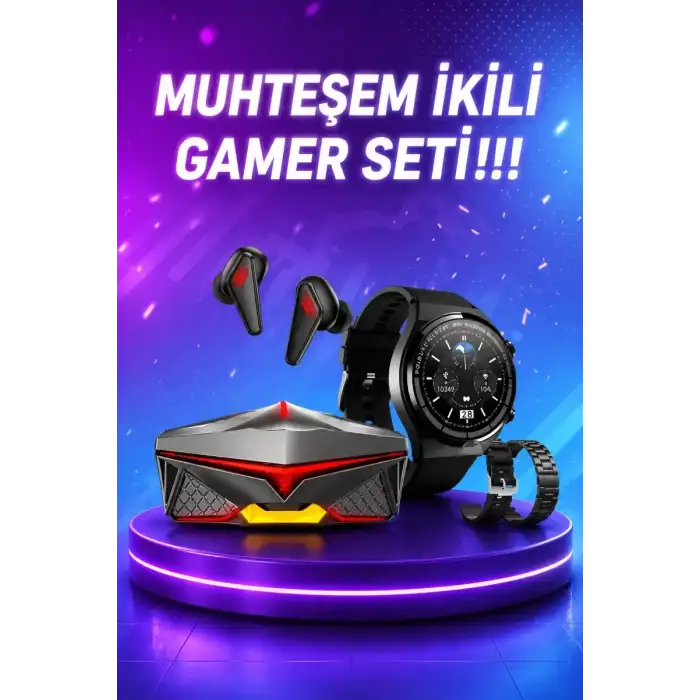 AsilTech ANC Özellikli Bluetooth Kulaklık ve Amoled Ekran Akıllı Saat Uyku ve Sağlık Takibi Nabız Ölçer