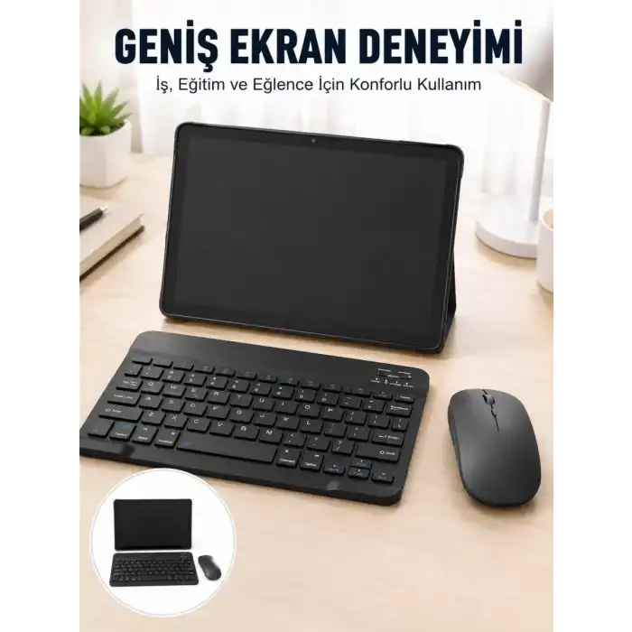 AsilTech Android İşletim Sistemli SIM Kart Girişli Tablet Bluetooth Klavye Mouse Seti Mobil İnternet Destekli