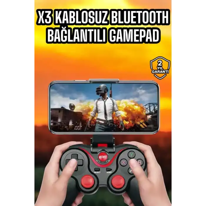 AsilTech Android Uyumlu Gamepad X3 Game Stick Oyun Kolu Bluetooth Bağlantılı