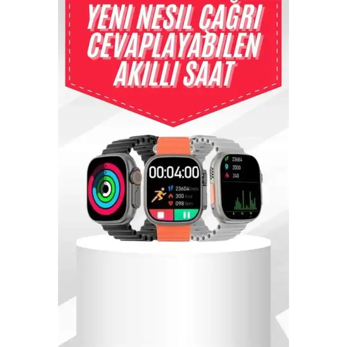 AsilTech Android ve İOS Uyumlu Uyku ve Sağlık Takibi Yapabilen 3 Kordonlu Akıllı Saat