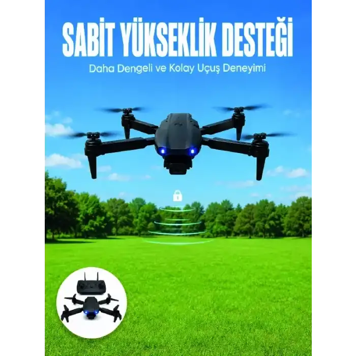 AsilTech APP Kontrollü Mini Drone 4K HD Kamera, 360° Takla ve Katlanabilir Tasarım