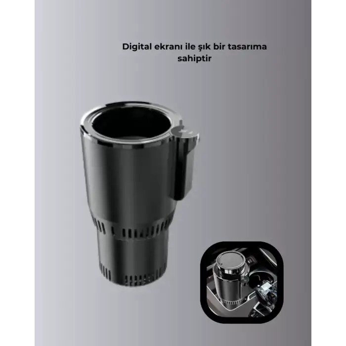 AsilTech Araba Bardaklığı Isıtma Soğutma Ayarlı Çakmak Girişli Akıllı Model