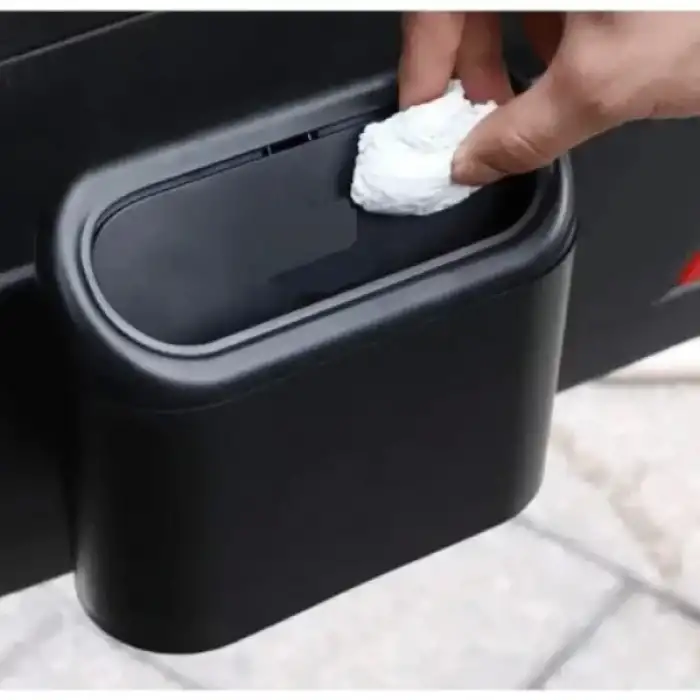 AsilTech Araba Çöp Kutusu Kapaklı Organize Siyah Renk