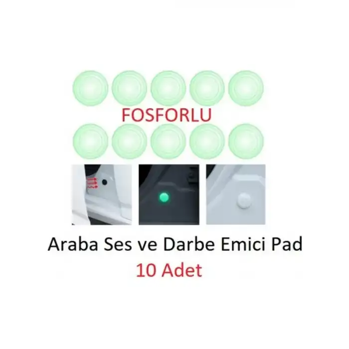 AsilTech Araba Kapı Darbe Emici Stoper Ses Gürültü Önleyici 10lu Fosforlu