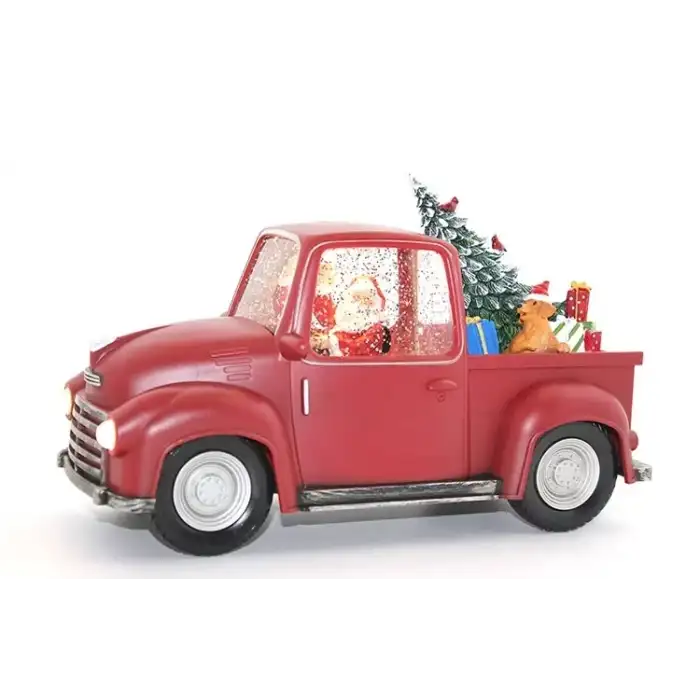 AsilTech Araba Tasarımlı Işıklı Müzikli Noel Baba Kar Küresi