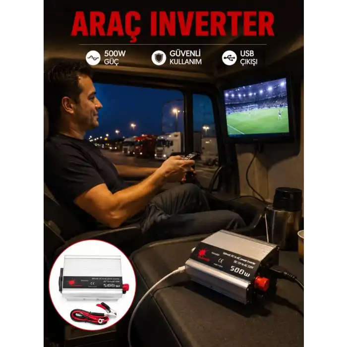 AsilTech Araç Aküsünden Elektrik Üreten 500 Watt İnvertör