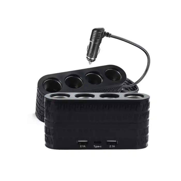 AsilTech Araç İçi Güç Dağıtıcı 4 Çakmaklık 2 USB 1 Type C Şarj Ünitesi