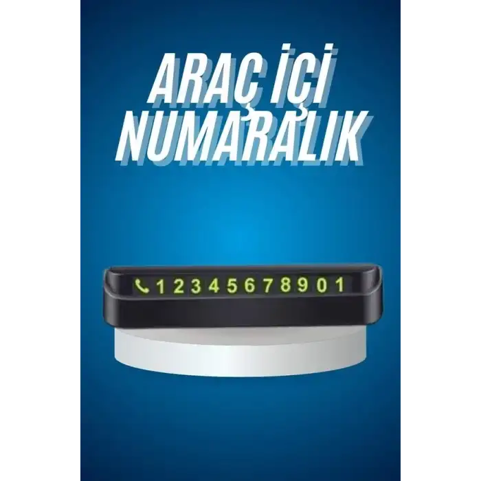 AsilTech Araç İçi Numaratör Numaralık Oto Cam Kartı Fosforlu Numaratör