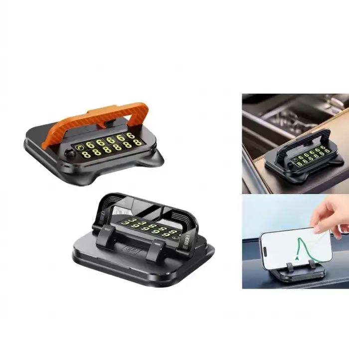 AsilTech Araç İçi Torpido Üstü Numaratörlü Telefon Tutucu Stand Siyah