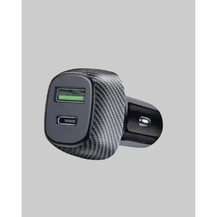 AsilTech Araç Tipi Hızlı Şarj Adaptörü Type-C PD USB Çift Port Kompakt