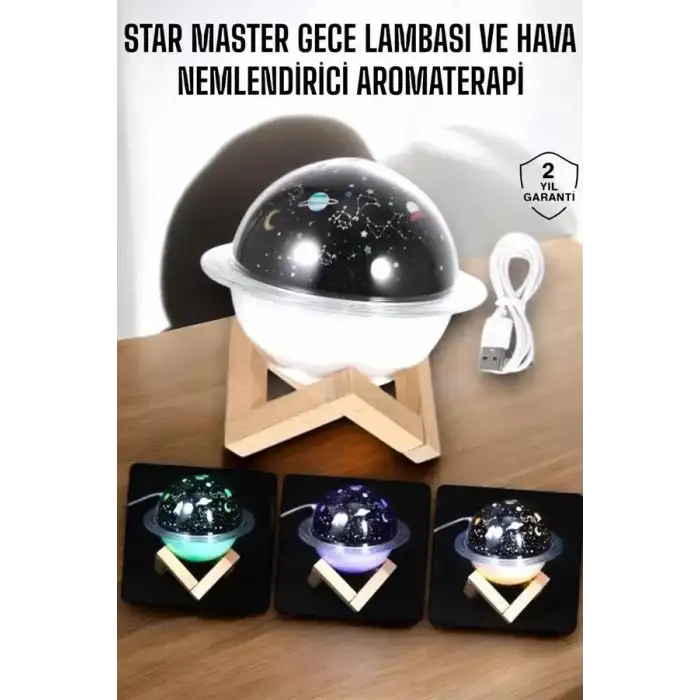 AsilTech Aromaterapi Hava Nemlendirici Masa ve Gece Lambası