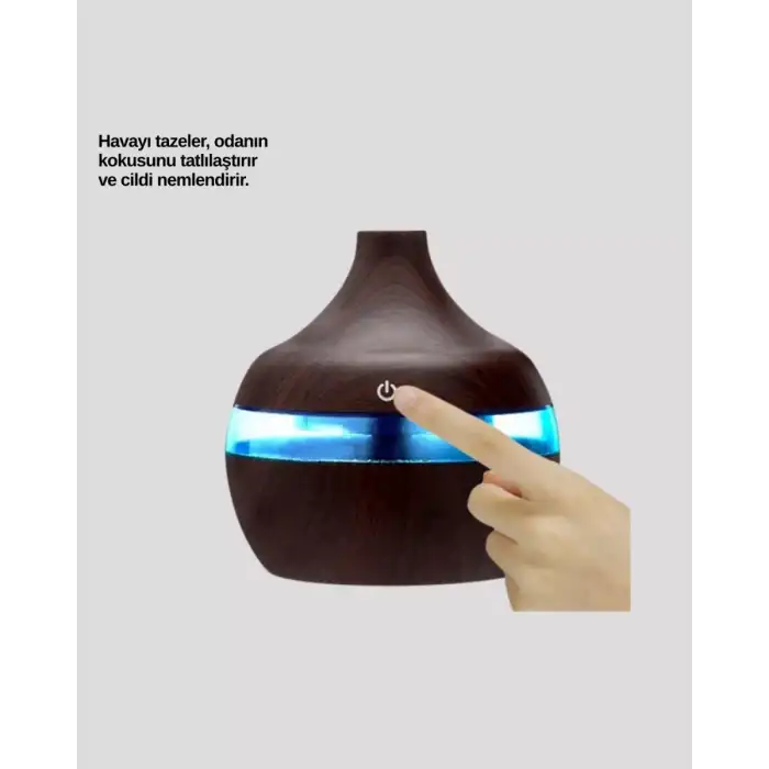 AsilTech Aromaterapi Uyumlu 300 ml LED Işıklı Oda Kokusu Difüzörü