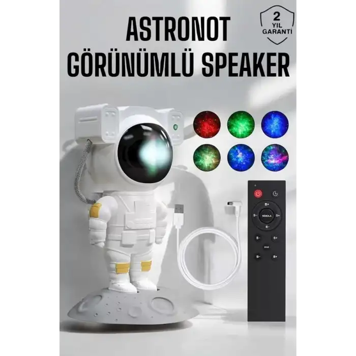AsilTech Astronot Görünümlü Projeksiyon Speaker Taşınabilir