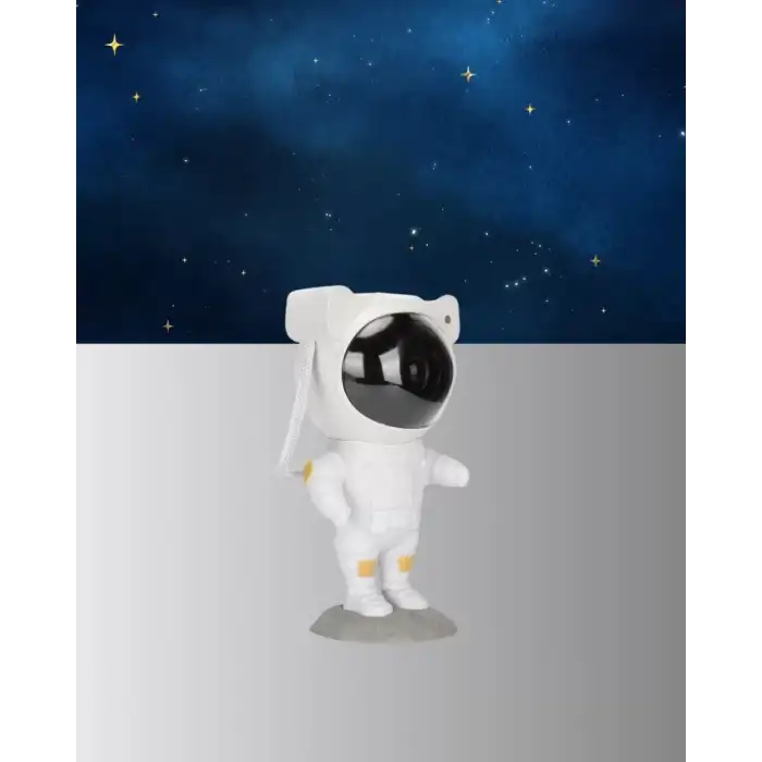 AsilTech Astronot Şekilli Galaxy Projeksiyon Lambası Nebula Efektli Dekoratif Lamba