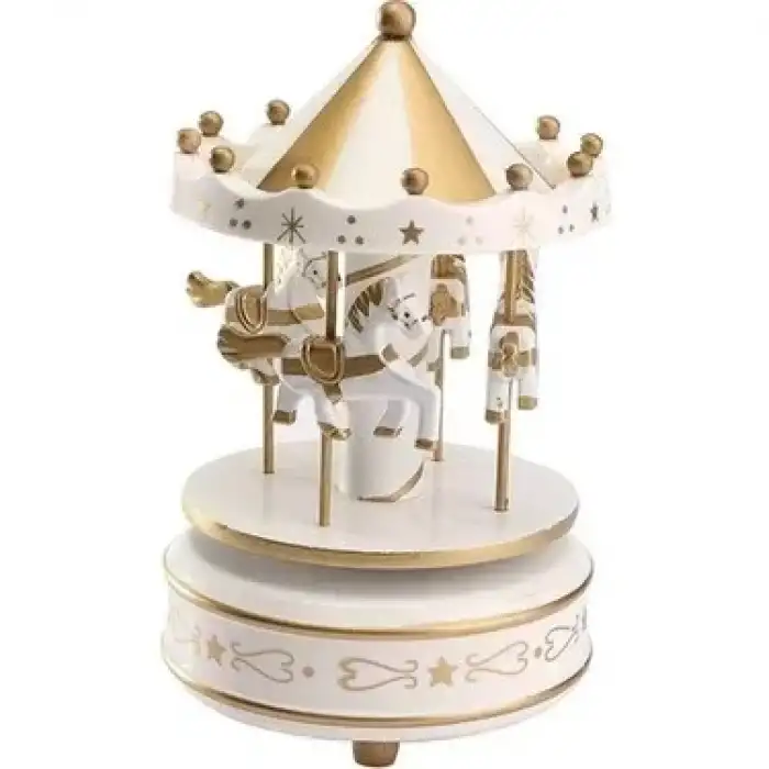 AsilTech Atlı Karınca Müzik Kutusu Gold-Beyaz Renk