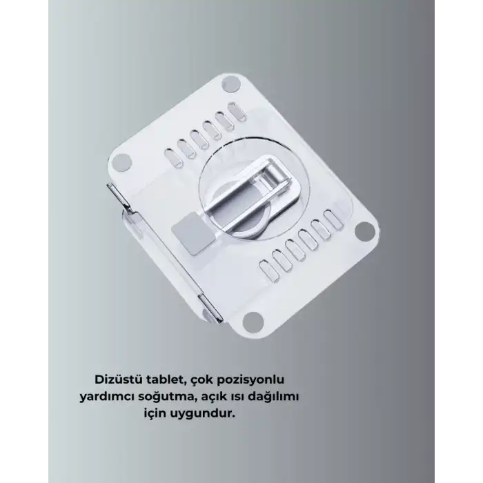 AsilTech Ayarlanabilir Şeffaf Tablet Standı Kaymaz Silikon Tabanlı