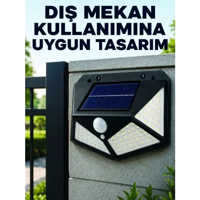 AsilTech Bahçe Balkon Garaj ve Girişler İçin Güneş Enerjili Hareket Sensörlü LED Duvar Lambası