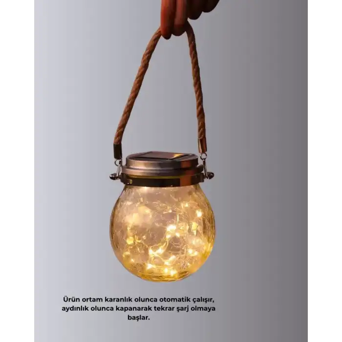 AsilTech Bahçe ve Teras İçin Solar Cam Sarkıt LED Aydınlatma