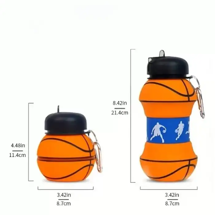 AsilTech Basketbol Topu Tasarımlı Akordiyon Su Şişesi