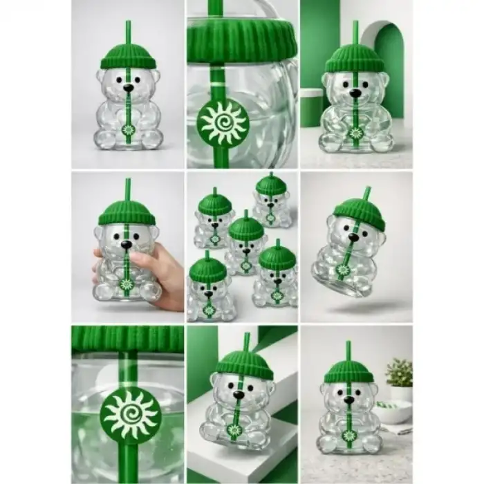 AsilTech Bearista Plastik Soğuk İçecek Bardağı