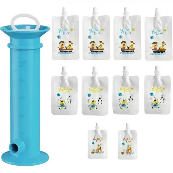 AsilTech Bebek Püre Doldurma Aparatı Seti - 10 Yedek Püre Paketli