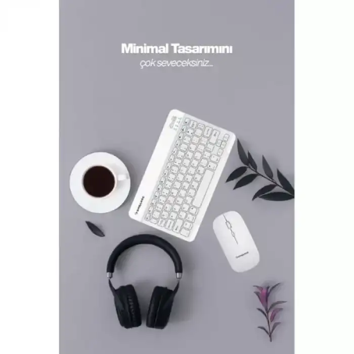 AsilTech Beyaz Kablosuz Klavye Ve Mouse Seti