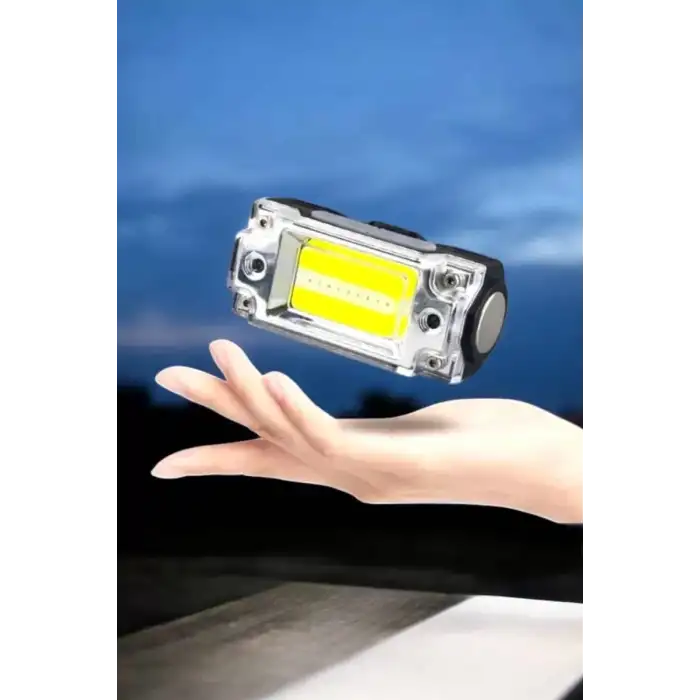 AsilTech Beyaz Led Işık Sensörlü Kafa Lambası Lityum Batarya Led El Fenerli Şarjlı