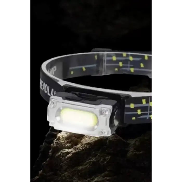 AsilTech Beyaz Led Işık Sensörlü Kafa Lambası Lityum Batarya Led El Fenerli Şarjlı