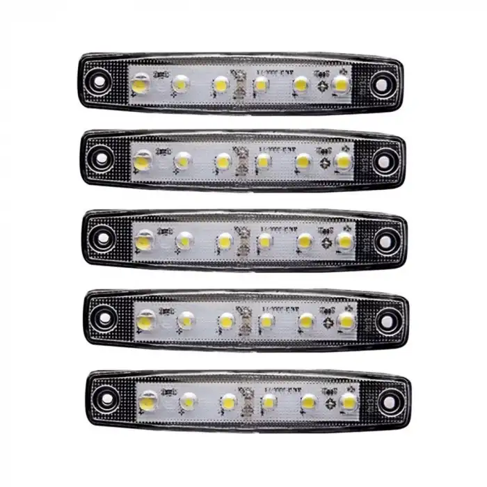 AsilTech Beyaz Parmak Led Dorse Lamba 6 Ledli 12-24V 5li